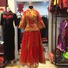 Sườn Xám Cưới Váy Hoa Nổi