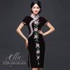 Sườn Xám Nhung Cườm Hò