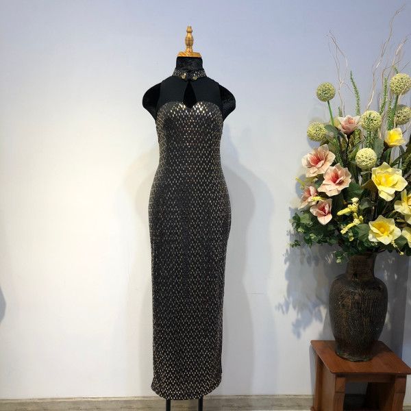 Sườn Xám Thun Kim Sa Vuông