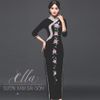 Sườn Xám Nhung Cườm Hò