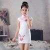Sườn Xám Gấm Bé Thêu Hoa Tuyết Liên