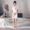 Sườn Xám Gấm Bé Thêu Hoa Tuyết Liên