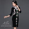 Sườn Xám Nhung Cườm Hò