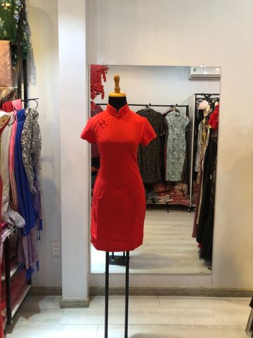 Sườn Xám Cotton Đỏ