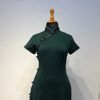 Sườn Xám Thun Viền Ren Đen