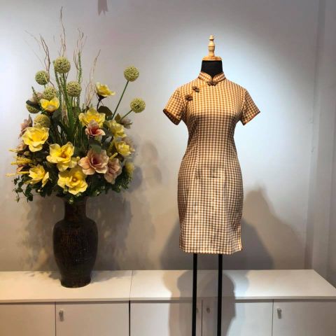 Sườn Xám CaRo Cam