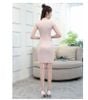 Sườn Xám Lụa Ngắn Hồng Hạc