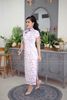Sườn Xám Lụa Hoa Tím Nhí