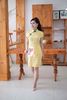Sườn Xám Lụa Hoa Vàng Xuân Tươi