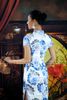 Sườn Xám Gấm Lá Hoa Trinh Nữ