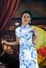 Sườn Xám Gấm Lá Hoa Trinh Nữ