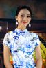 Sườn Xám Gấm Lá Hoa Trinh Nữ