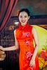 Sườn Xám Lụa Đặt Biệt Thêu Hoa Đỏ Tươi