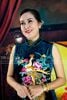 Sườn Xám Nhung Công Mẫu Đơn