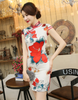 Sườn Xám Lụa Viền Đôi Đỏ