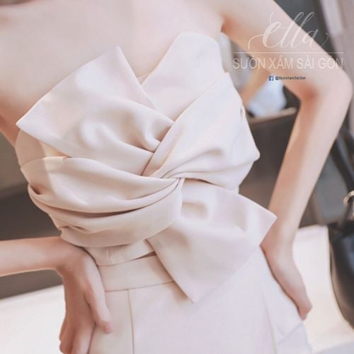 Set đầm nơ ngang ngực