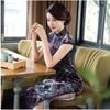 Sườn Xám Nhung 3D Xám