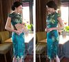 Sườn Xám Phi Lụa qua gối