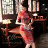 Sườn xám lụa qua gối sắc xuân