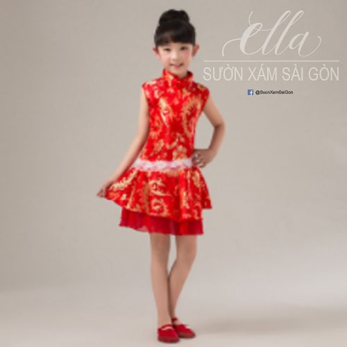 Sườn Xám Gấm Đầm Bé