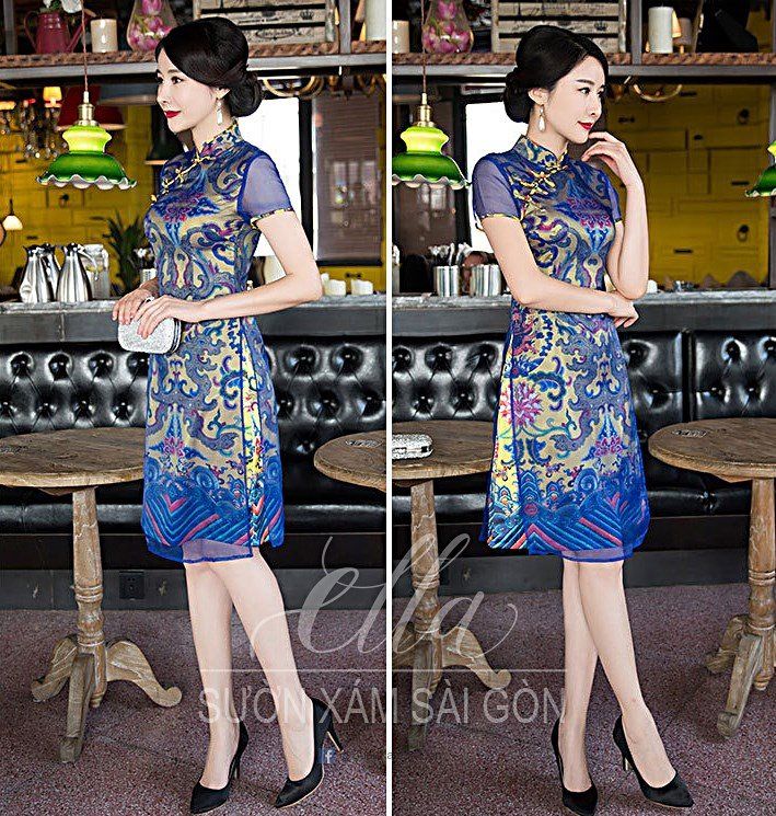 Sườn Xám  Đầm cách tân hai lớp