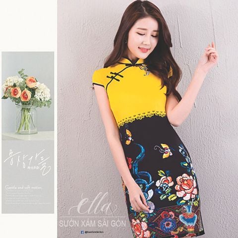 SX chân váy đen hoa