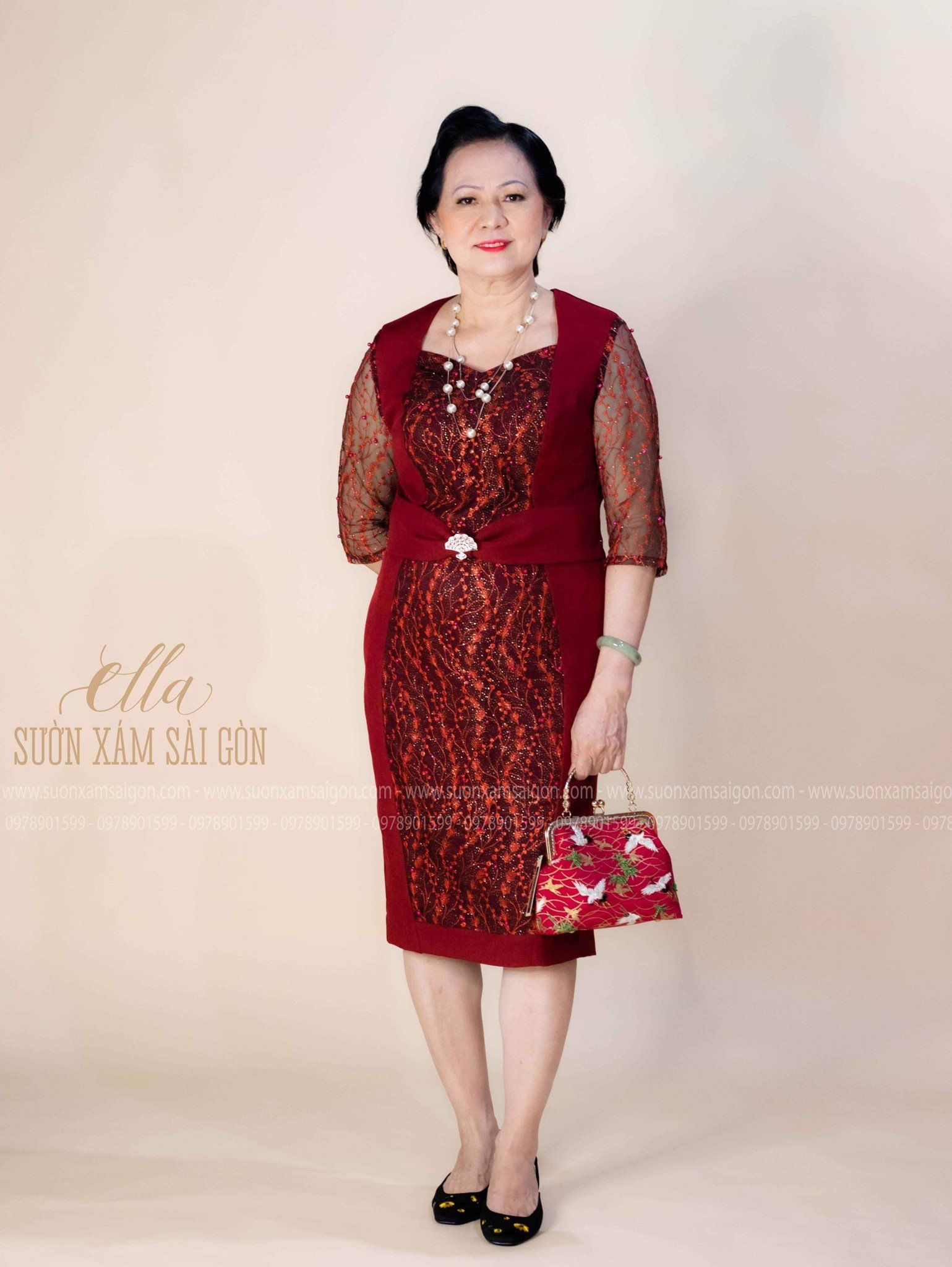 Đầm Nơ Eo Ren Chuỗi