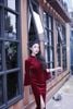 Sườn Xám Nhung Tay Bèo