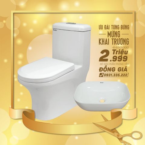  Đồng Giá 2.999K Cho Combo 2 Món Bồn Cầu Và Lavabo 