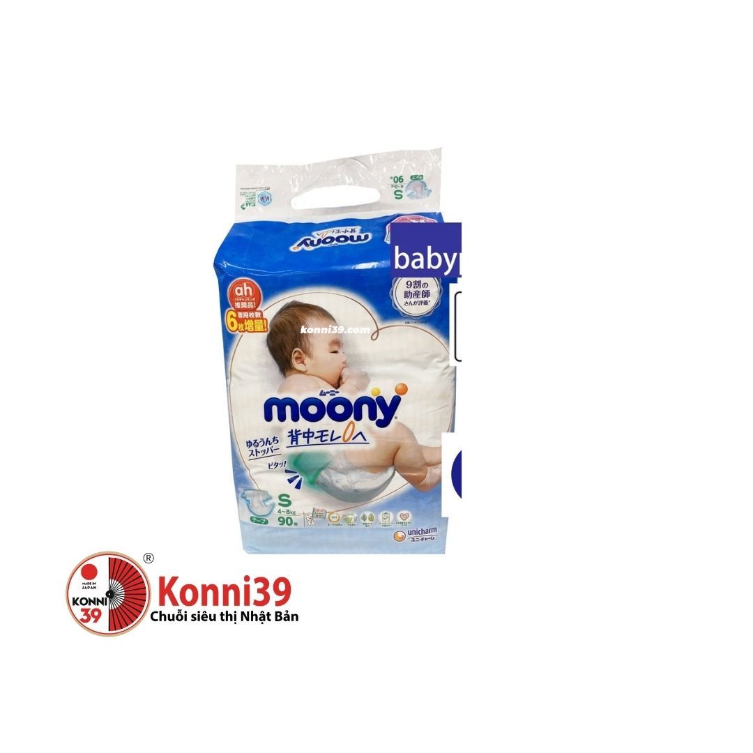 Bỉm Moony cộng miếng S90 dán (4-8 kg) - hàng nội địa Nhật, mẫu MỚI – Chuỗi  siêu thị Nhật Bản nội địa - MADE IN JAPAN Konni39 tại Việt Nam