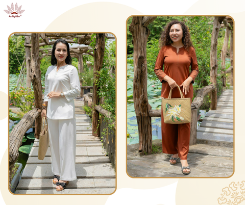 BỘ PHÁP PHỤC LINEN ẤN MAY VIỀN CÁCH ĐIỆU