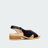 Giày sandals nữ gót phối vân gỗ ChristinA-Q XDN323