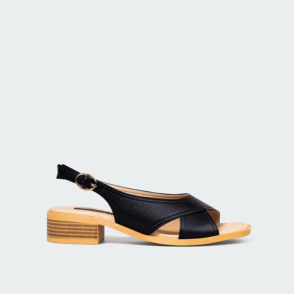 Giày sandals nữ gót phối vân gỗ ChristinA-Q XDN323