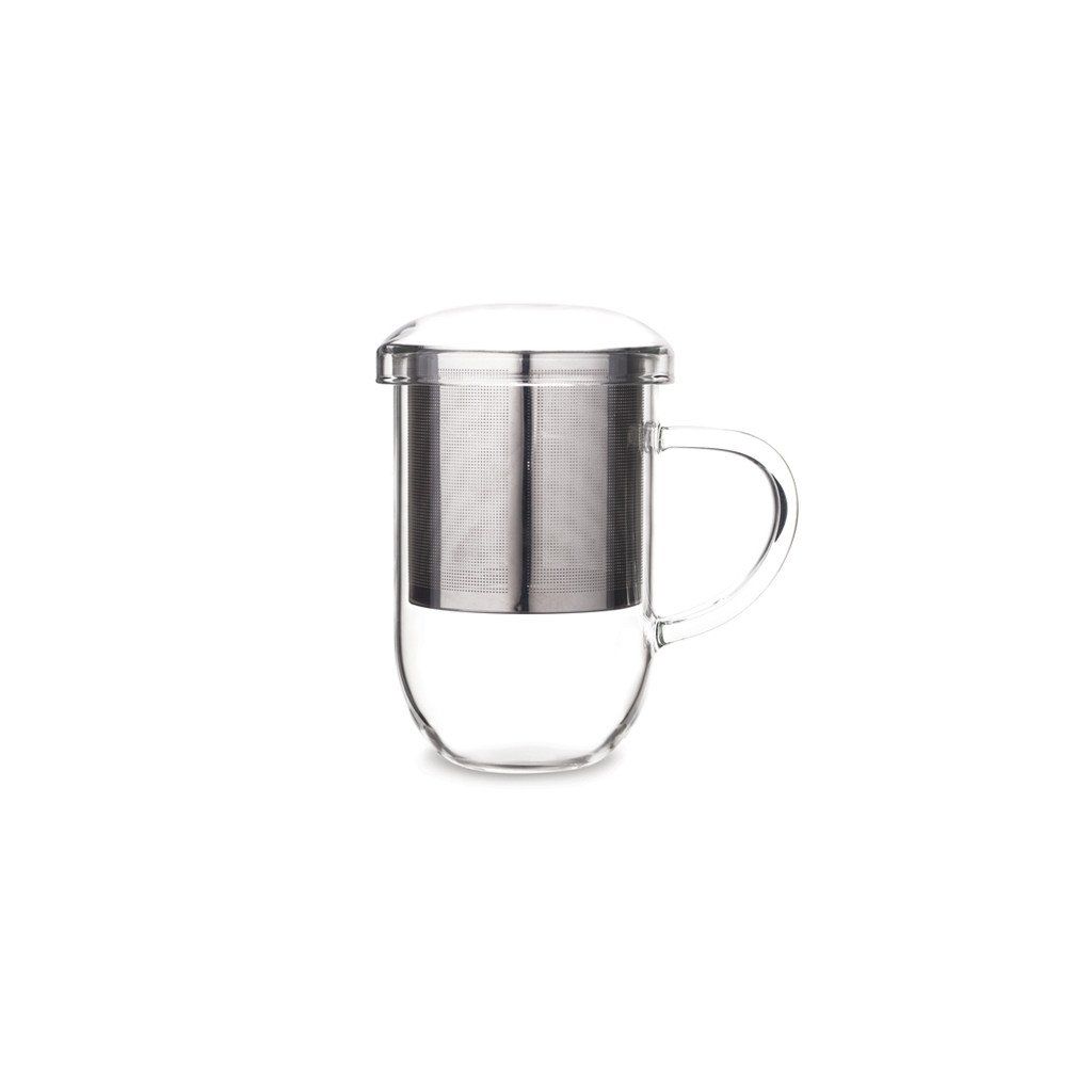 Pro Tea 450ml Glass Mug with Infuser & Lid (Clear)