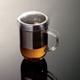 Pro Tea 450ml Glass Mug with Infuser & Lid (Clear)