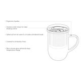 Pro Tea 450ml Glass Mug with Infuser & Lid (Clear)