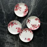 A CURIOUS TOILE - SET OF 4 X 21CM ASSORTED SALAD PLATE (RED)