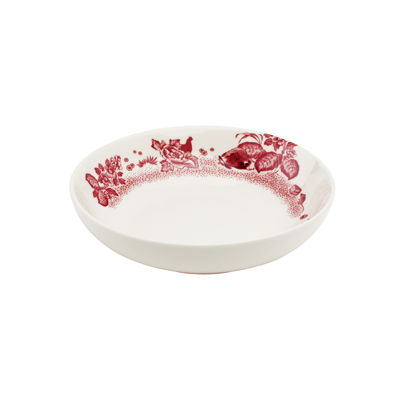 A CURIOUS TOILE - 20CM SOUP PLATE (RED)