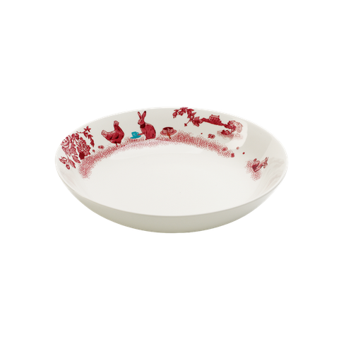 A CURIOUS TOILE - 23CM PASTA BOWL (RED)