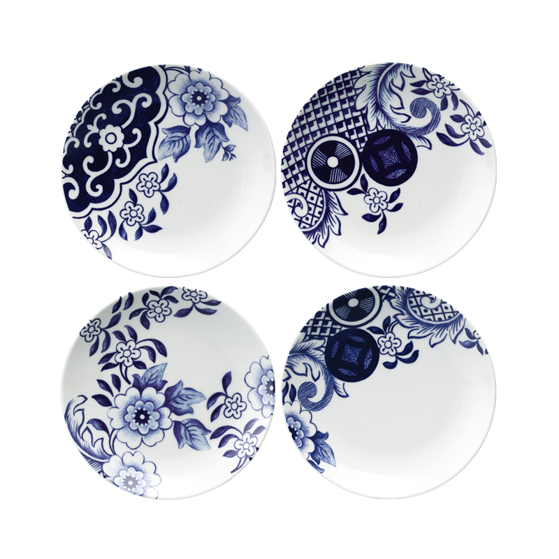WILLOW LOVE STORY - SET OF 4 X 15CM SIDE PLATES (ASSORTED)