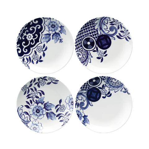 WILLOW LOVE STORY - SET OF 4 X 15CM SIDE PLATES (ASSORTED)