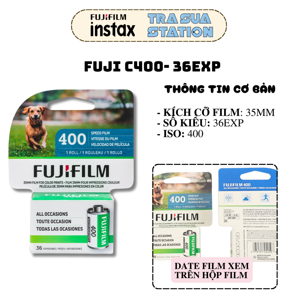 FUJI C400 36exp ISO 400 date xa - Film 35mm hộp lẻ 1 cuộn Fuji C400