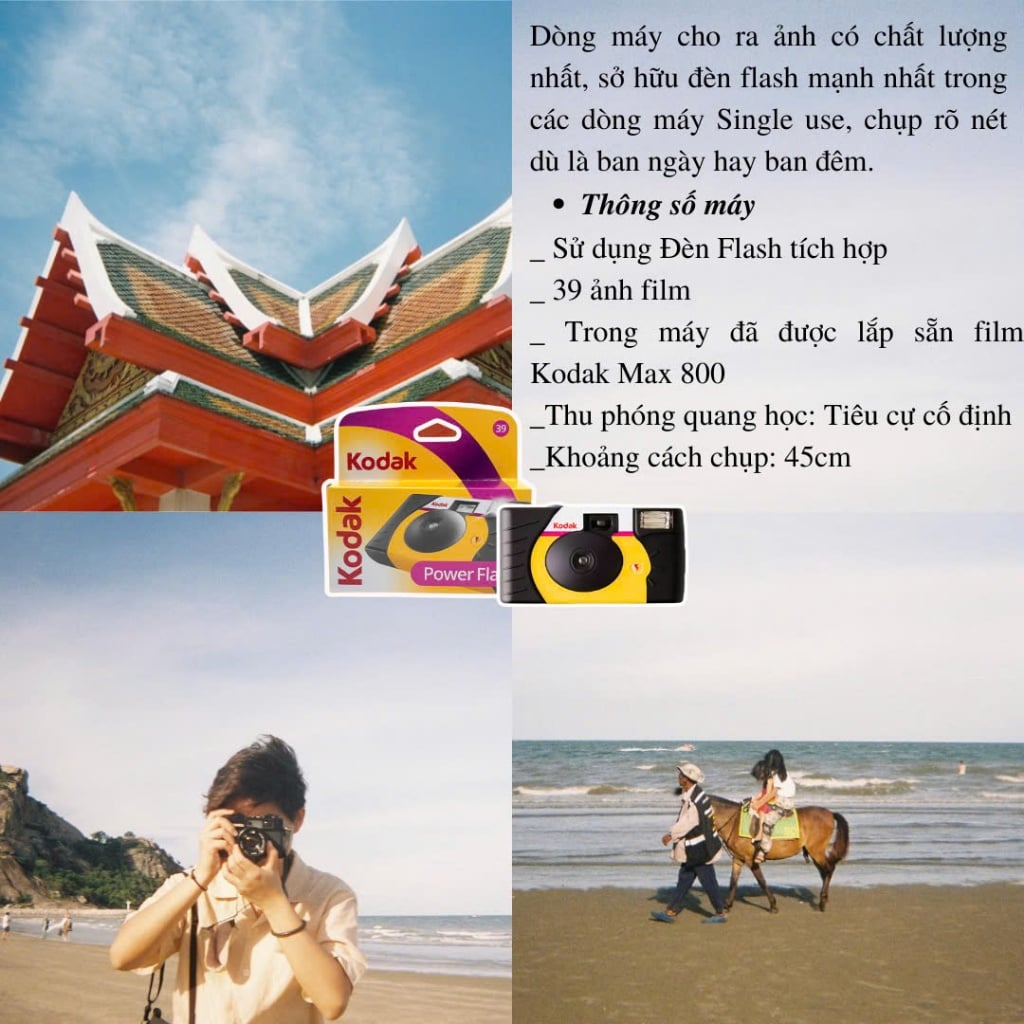 Máy ảnh chụp 1 lần Kodak Power Flash 800 39 EXP