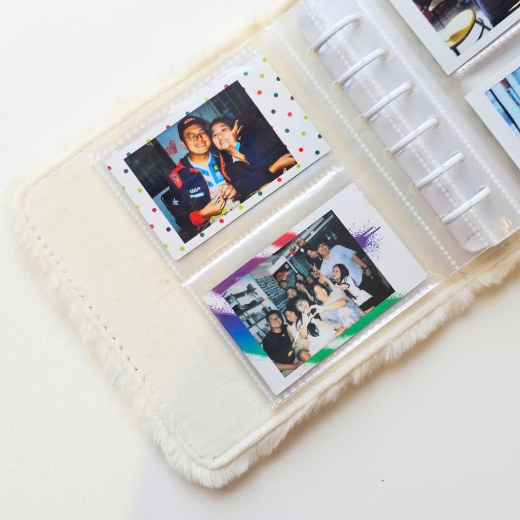 Album instax mini (40 tấm) - Album còng lông thú dễ thương, đựng được 40 hình ảnh instax mini