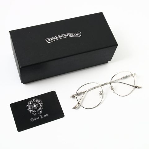  Gọng Kính Tròn Titanium Nam Nữ Cao Cấp Chrome Hearts KLX102 