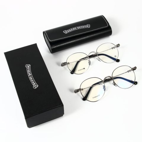  Gọng Kính Tròn Titanium Nam Nữ Cao Cấp Chrome Hearts Bubba I 