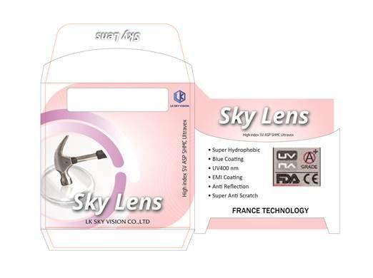  Tròng Kính Chống Bể Sky Lens 1.58 Ultravex NanoBlue 