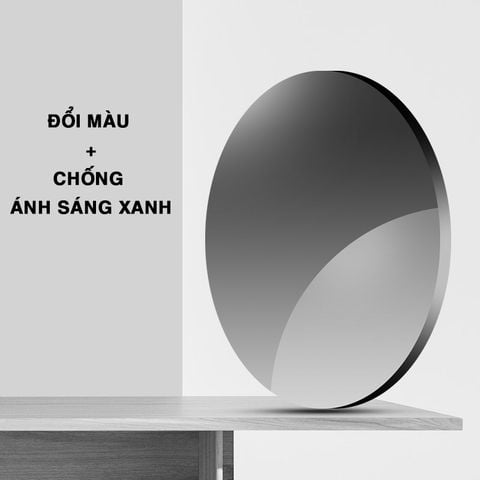  Tròng Kính Cận Loạn Siêu Mỏng Đổi Màu Chống Ánh Sáng Xanh Khói Optimax 1.67 