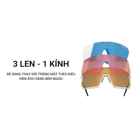  Tifosi Moab Sahara Kính Mát Thể Thao Chính Hãng - Tròng Golden 3 Len 1 Kính 