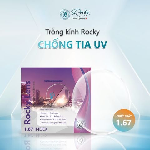  Tròng Kính Siêu Mỏng Rocky Lens 1.67 UV SHMC 